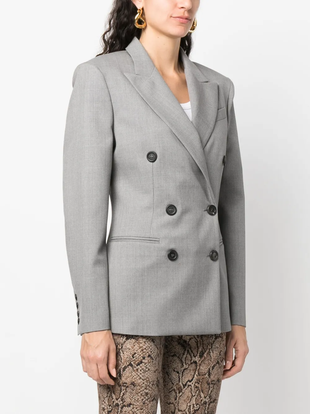 Notched lapels Double-Breasted Blazer hover