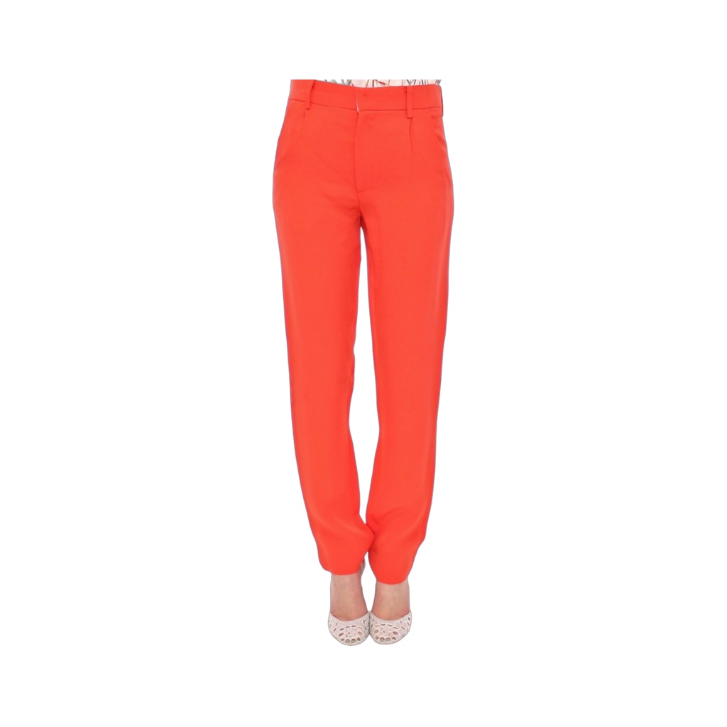 Orange boyfriend stretch pants