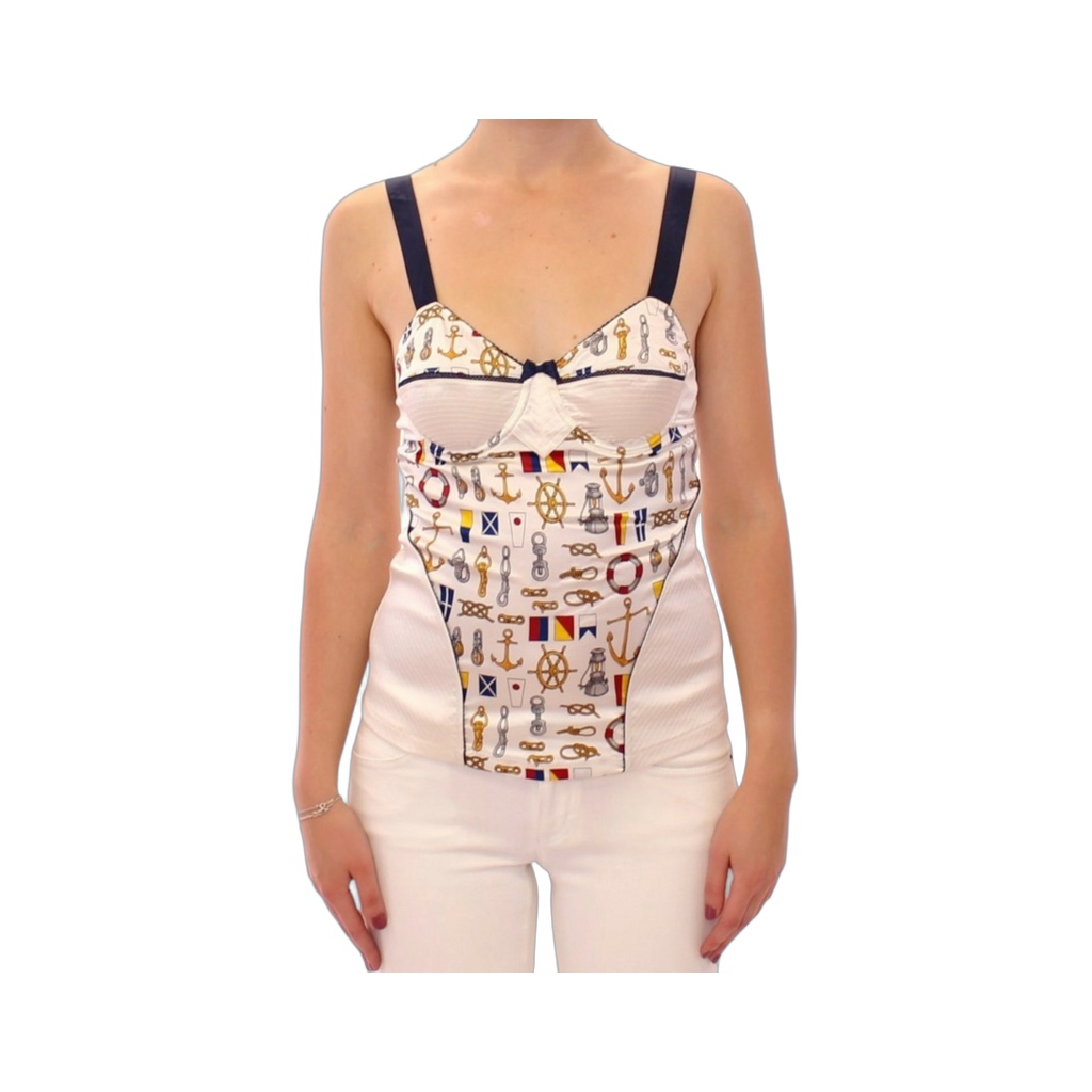 White sailor motive tank top