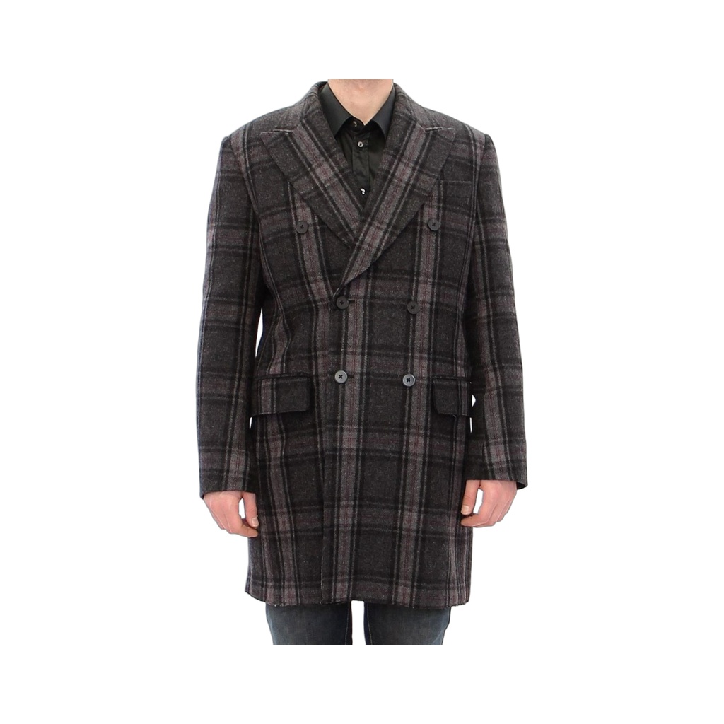 Sicilia Checkered Wool Blend Coat