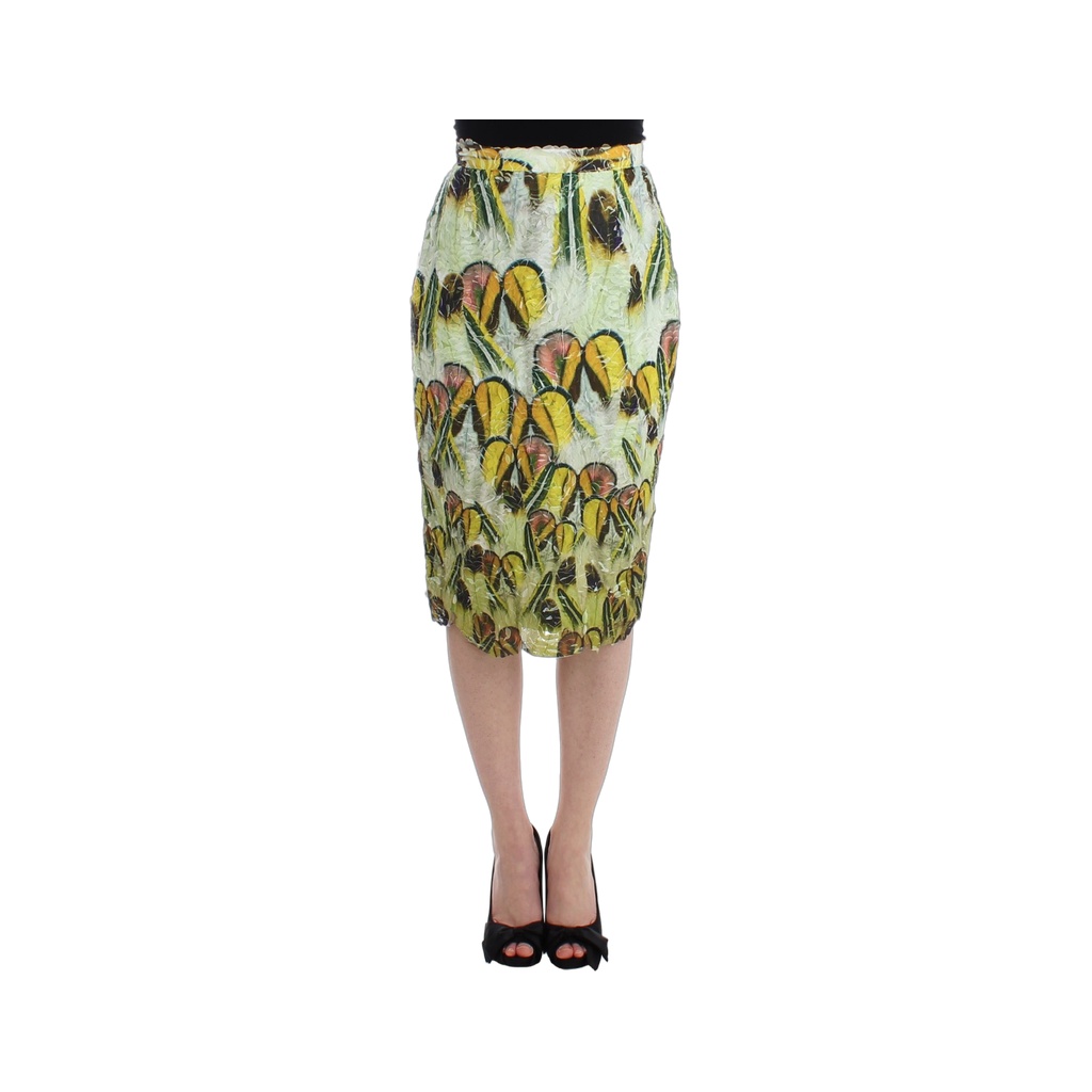Multicolor Organza Pencil Skirt