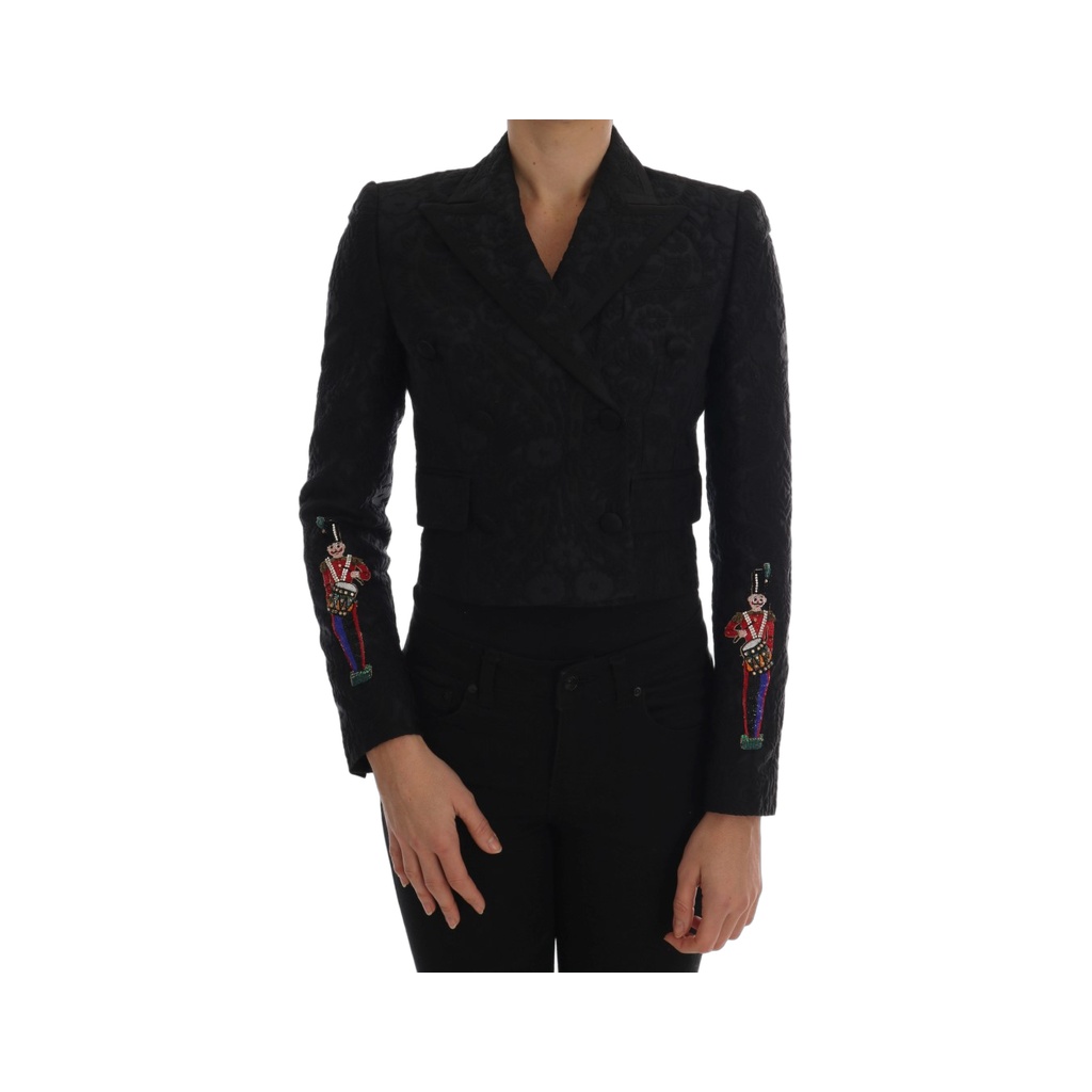 Black Brocade Blazer Jacket