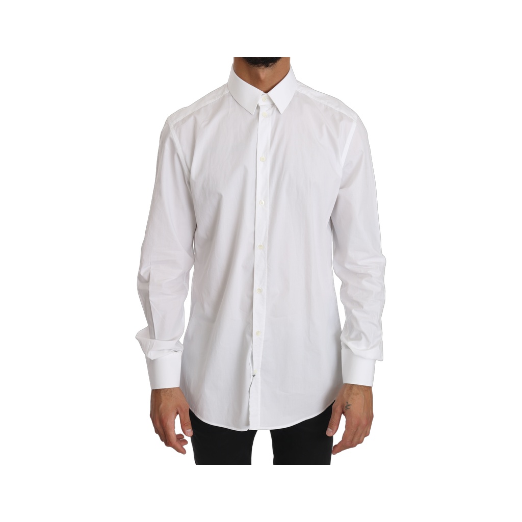 Elegant Slim Fit Dress Shirt in Pure White