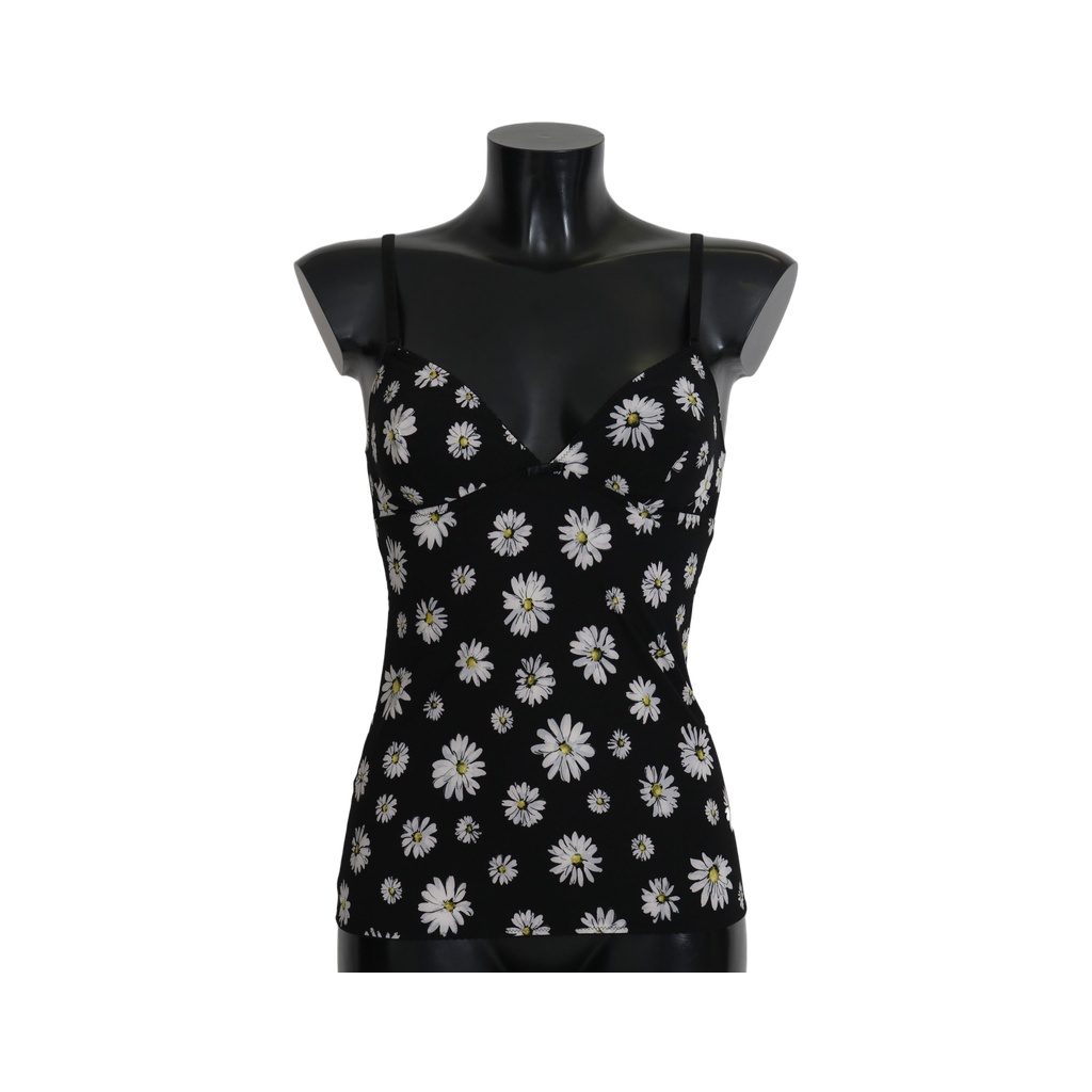 Black Daisy Print Dress Lingerie Chemisole