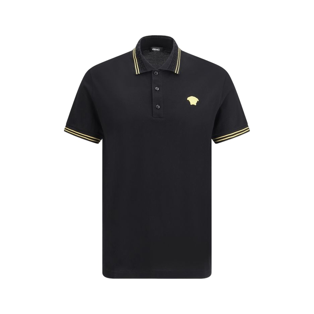 Black Cotton Polo Shirt