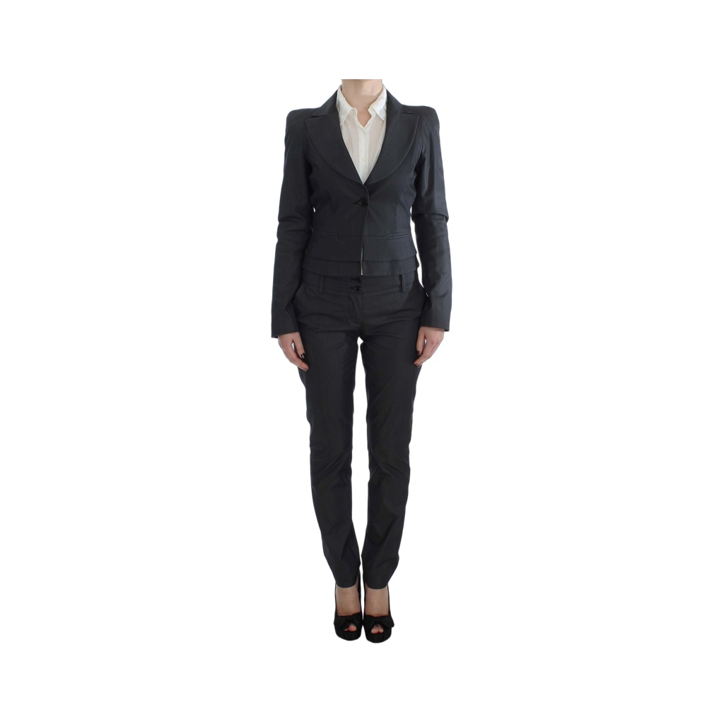 Gray One Button Two Piece Suit