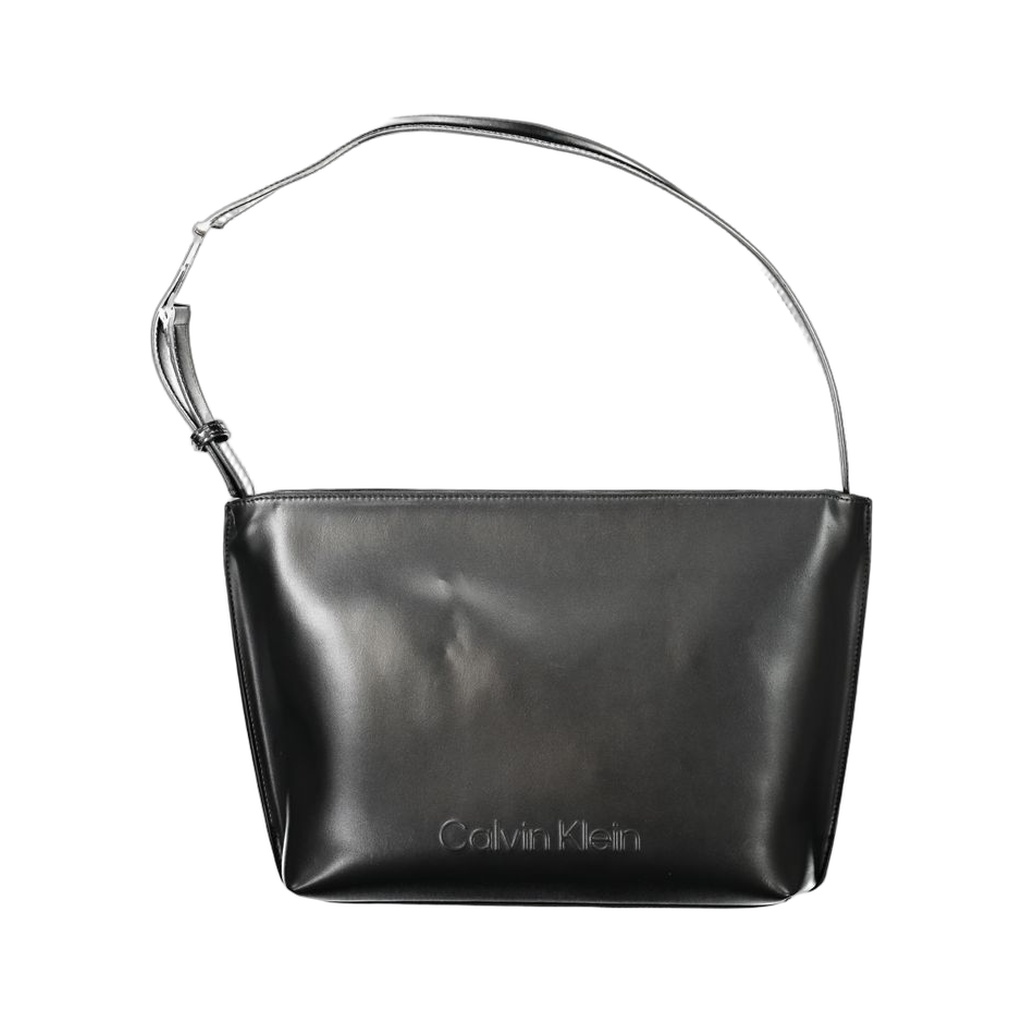 Black Polyester Women Handbag