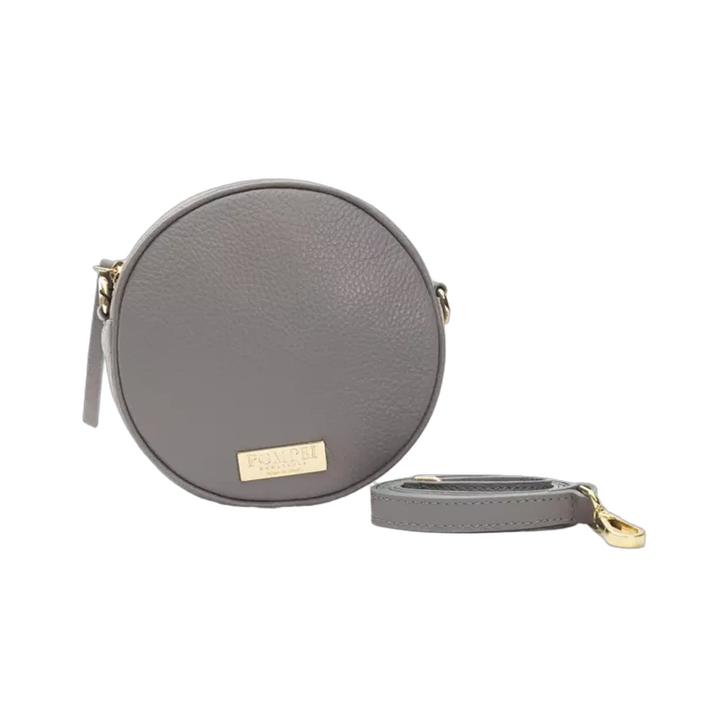 Gray Leather Women Crossbody Bag