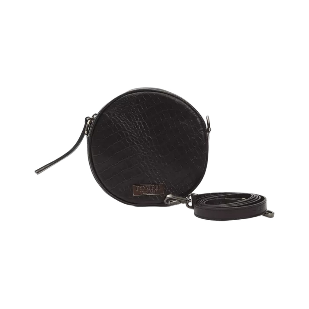 Black Leather Women Crossbody Bag