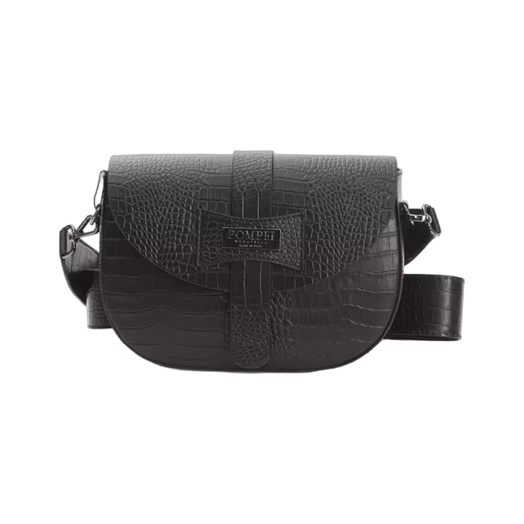 Black Leather Women Crossbody Bag