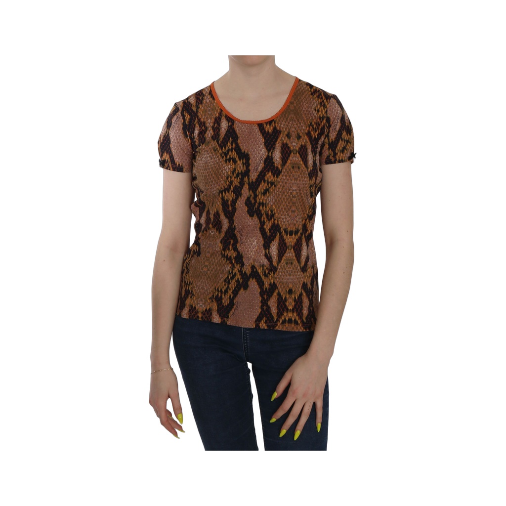 Alluring Brown Snake Skin Pattern Blouse