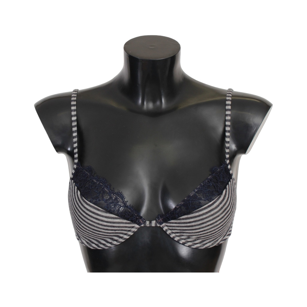 Blue Stripes Lace Reggiseno Bra Underwear