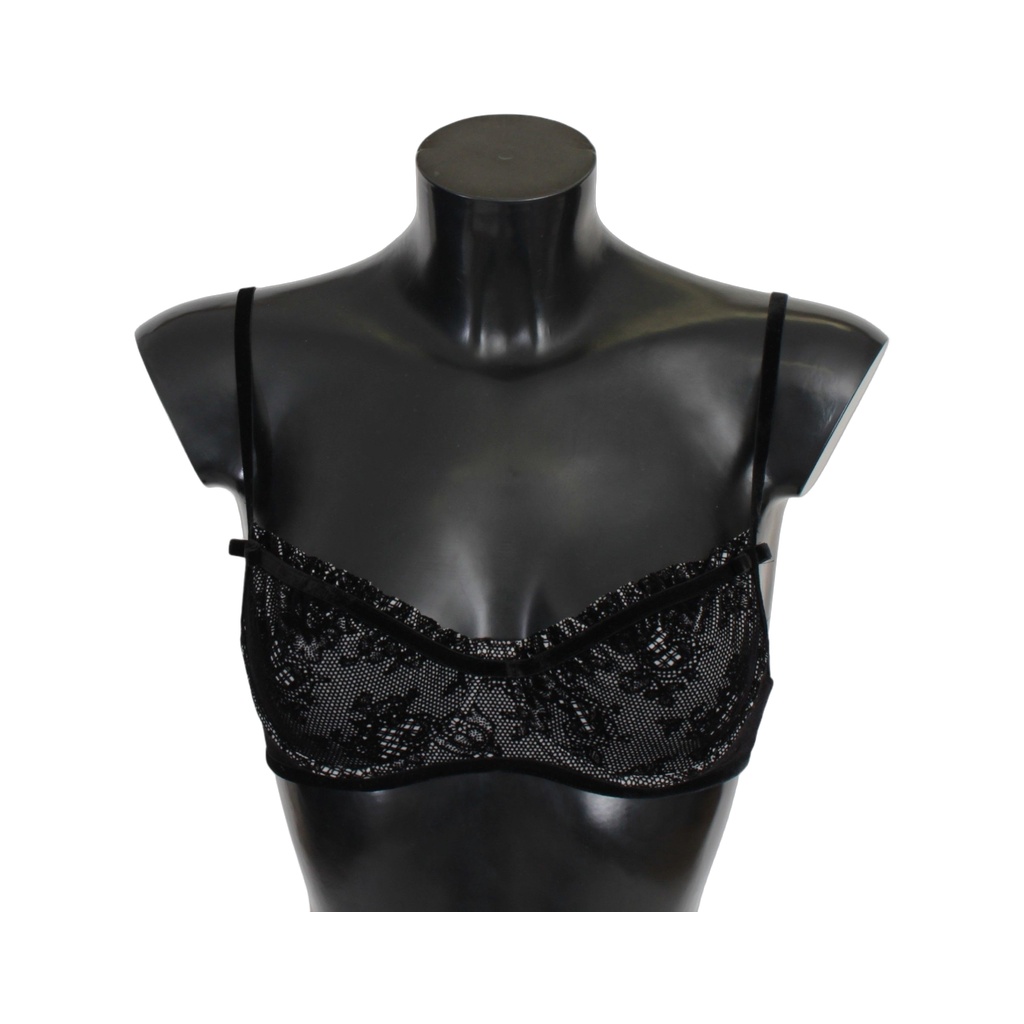 Black Mesh Balconcino Bra Nylon  Underwear