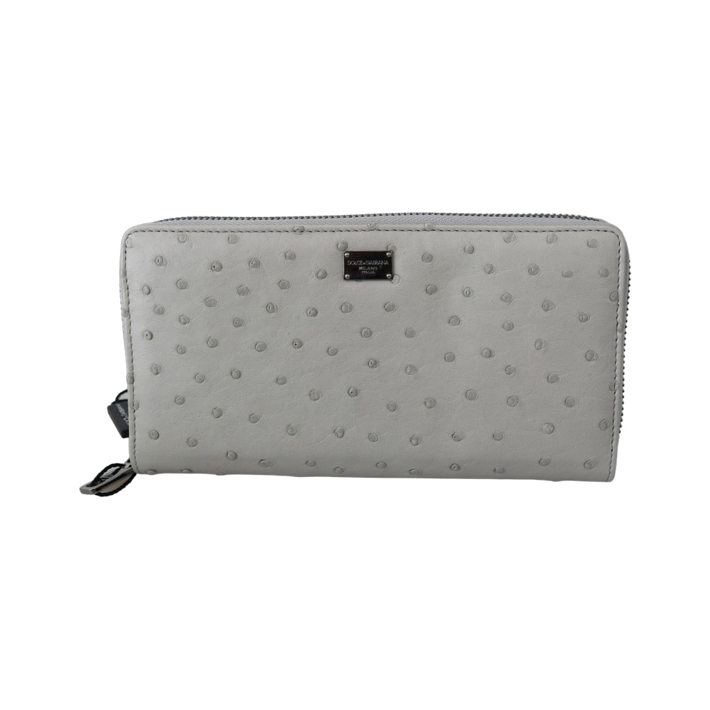 Elegant Ostrich Leather Continental Wallet