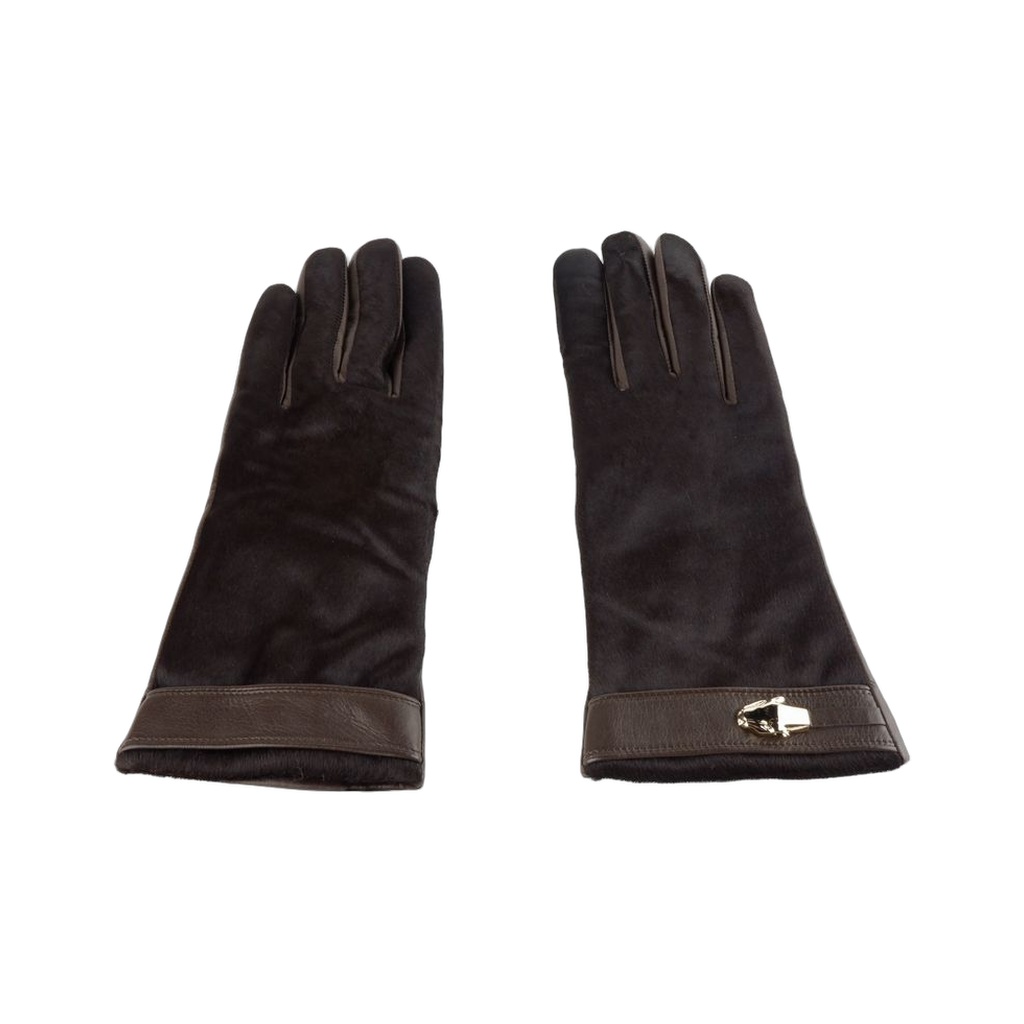 Brown Cowhide Women Glove
