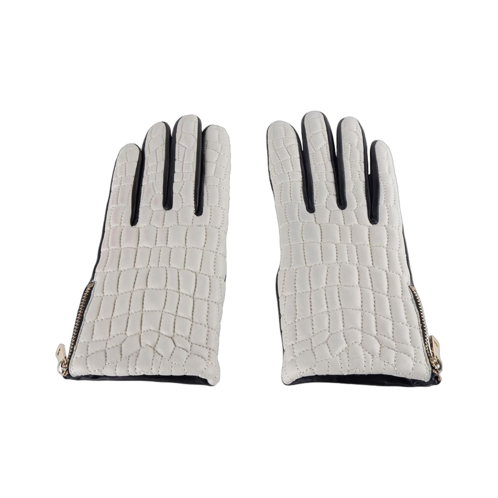 Gray Lambskin Women Glove