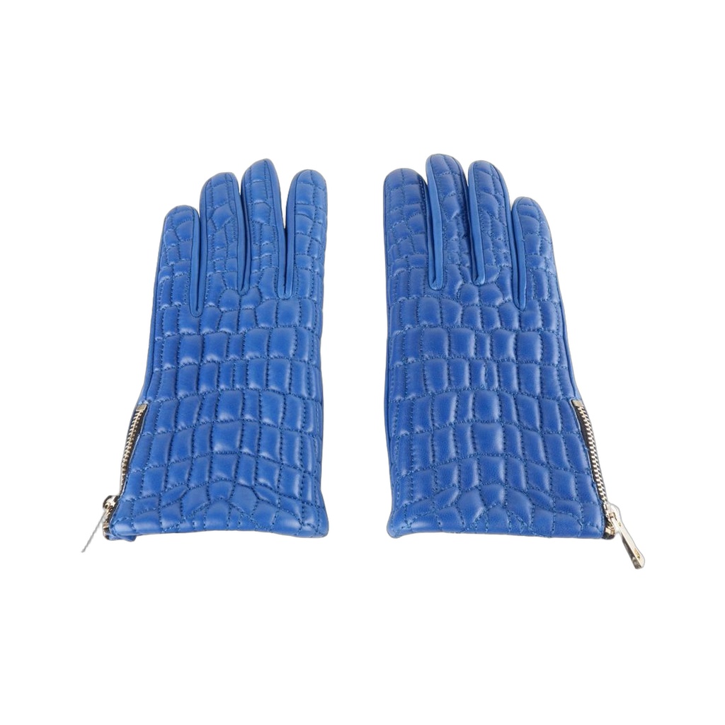 Blue Lambskin Women Glove