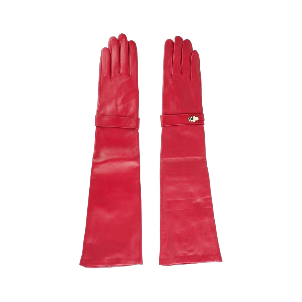 Red Lambskin Women Glove