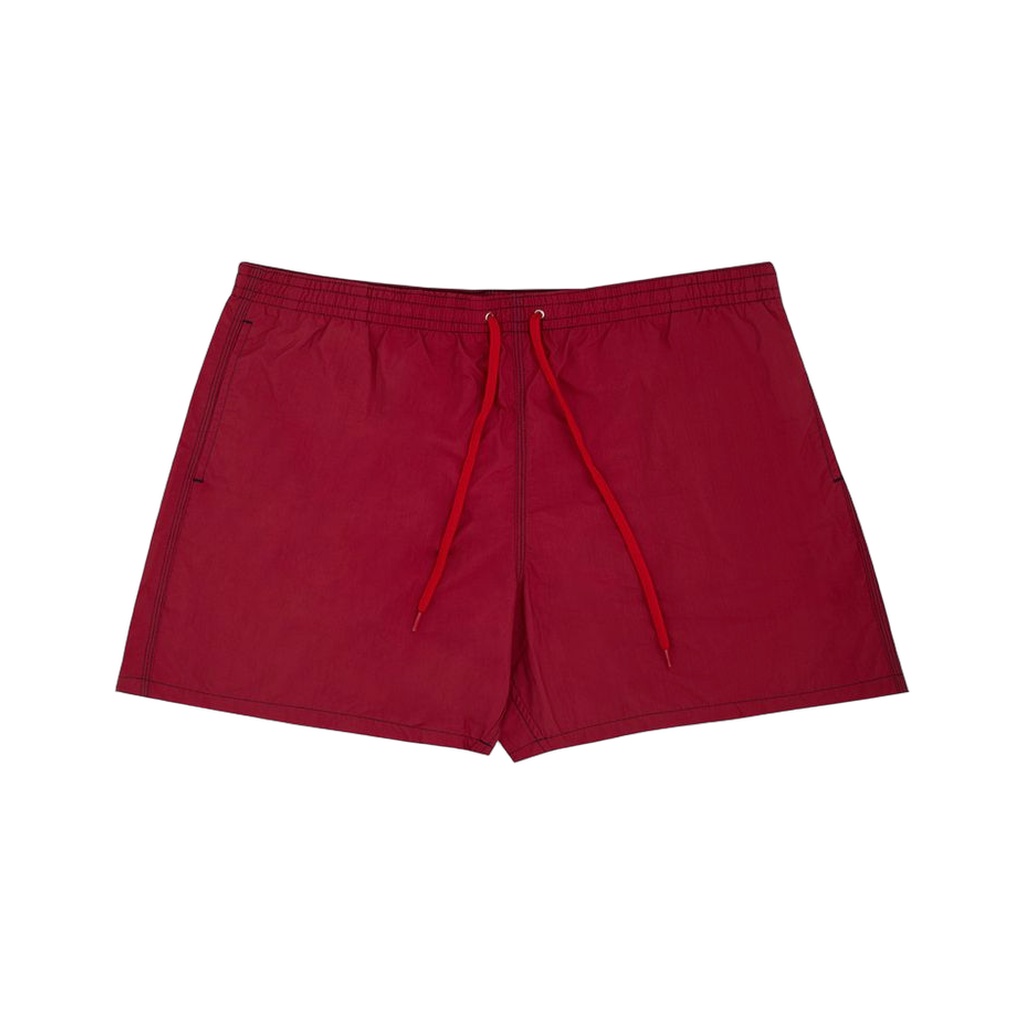 Red Polyester Swim Shorts