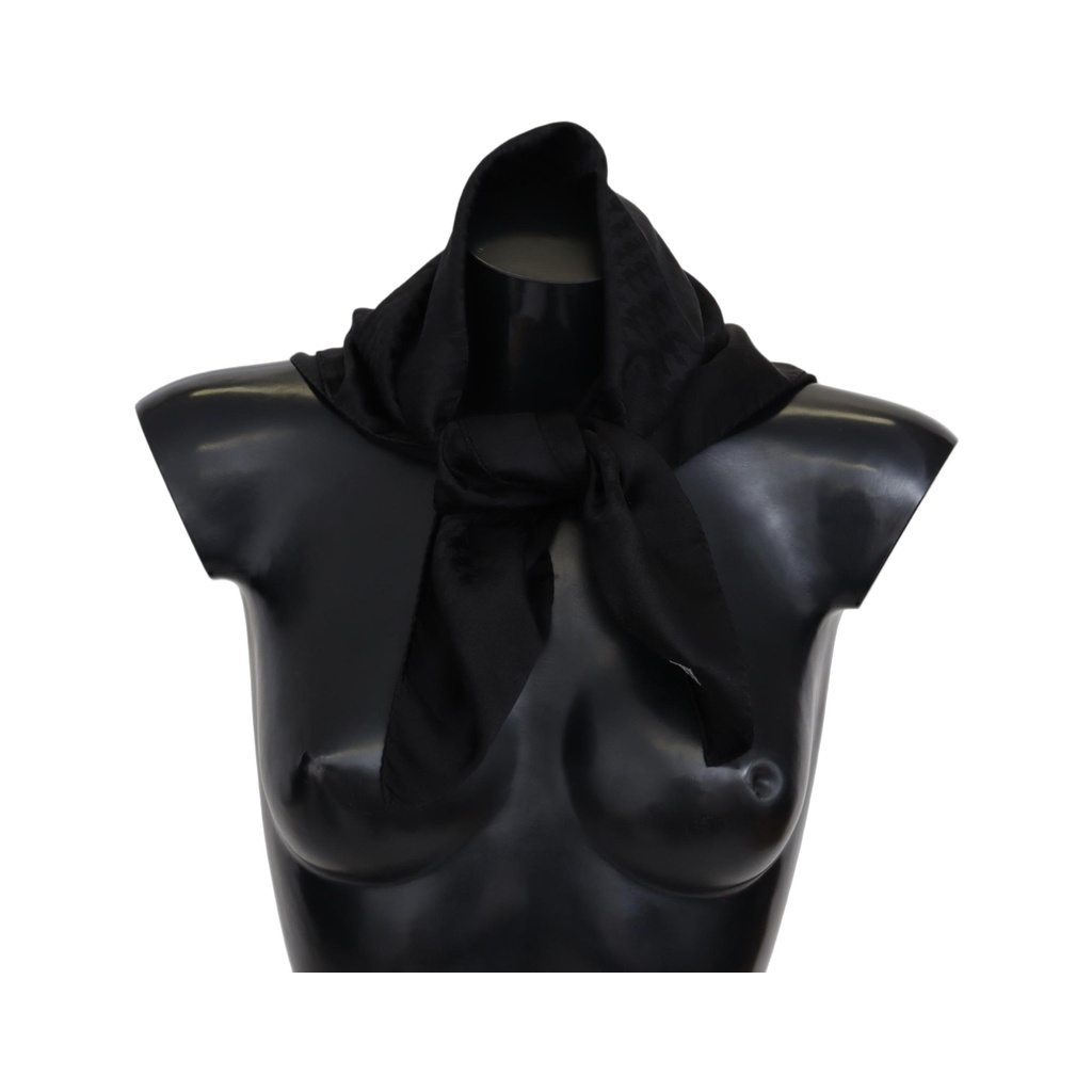 Black Wool Knit Unisex Neck Wrap Shawl Scarf