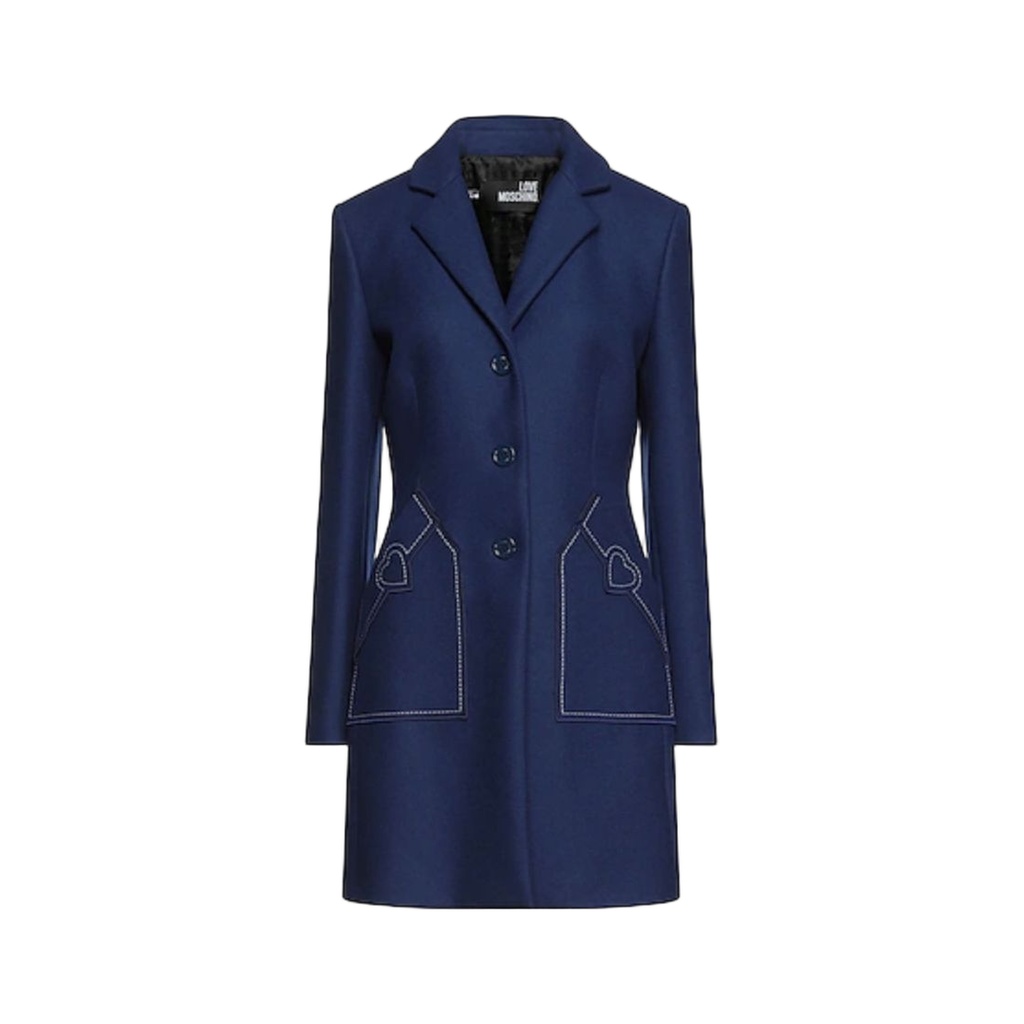 Blue Wool Women Coat