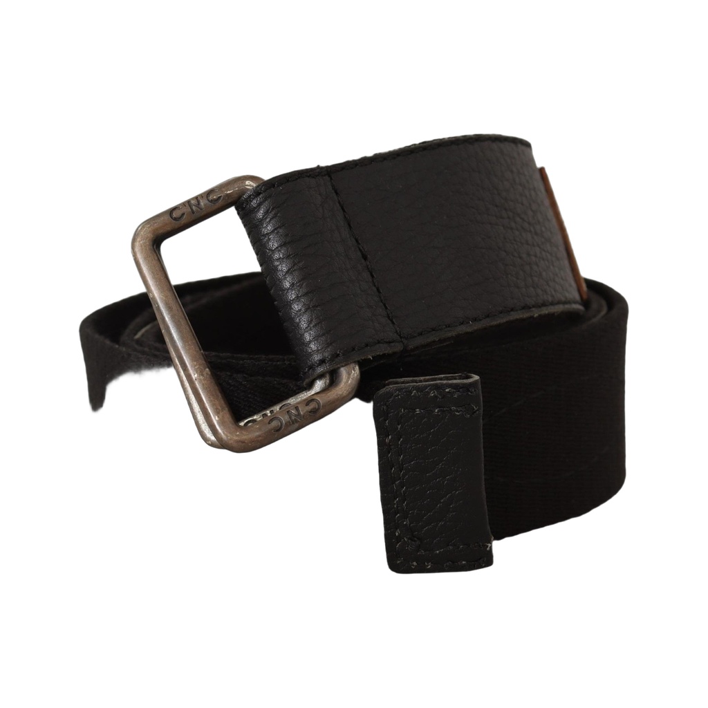 Black Cotton Ducati Metal Buckle Belt