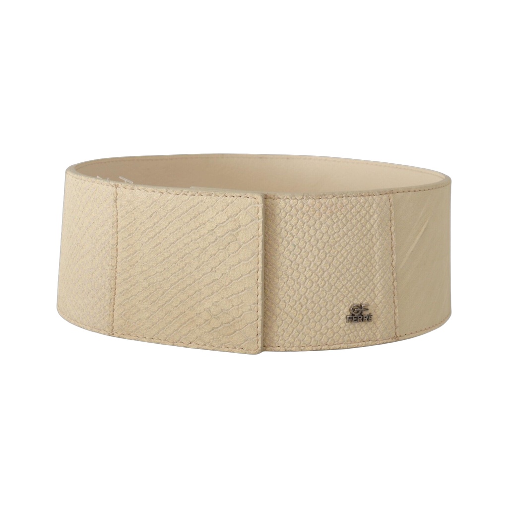White Waxed Cotton Wide Fashion Belt