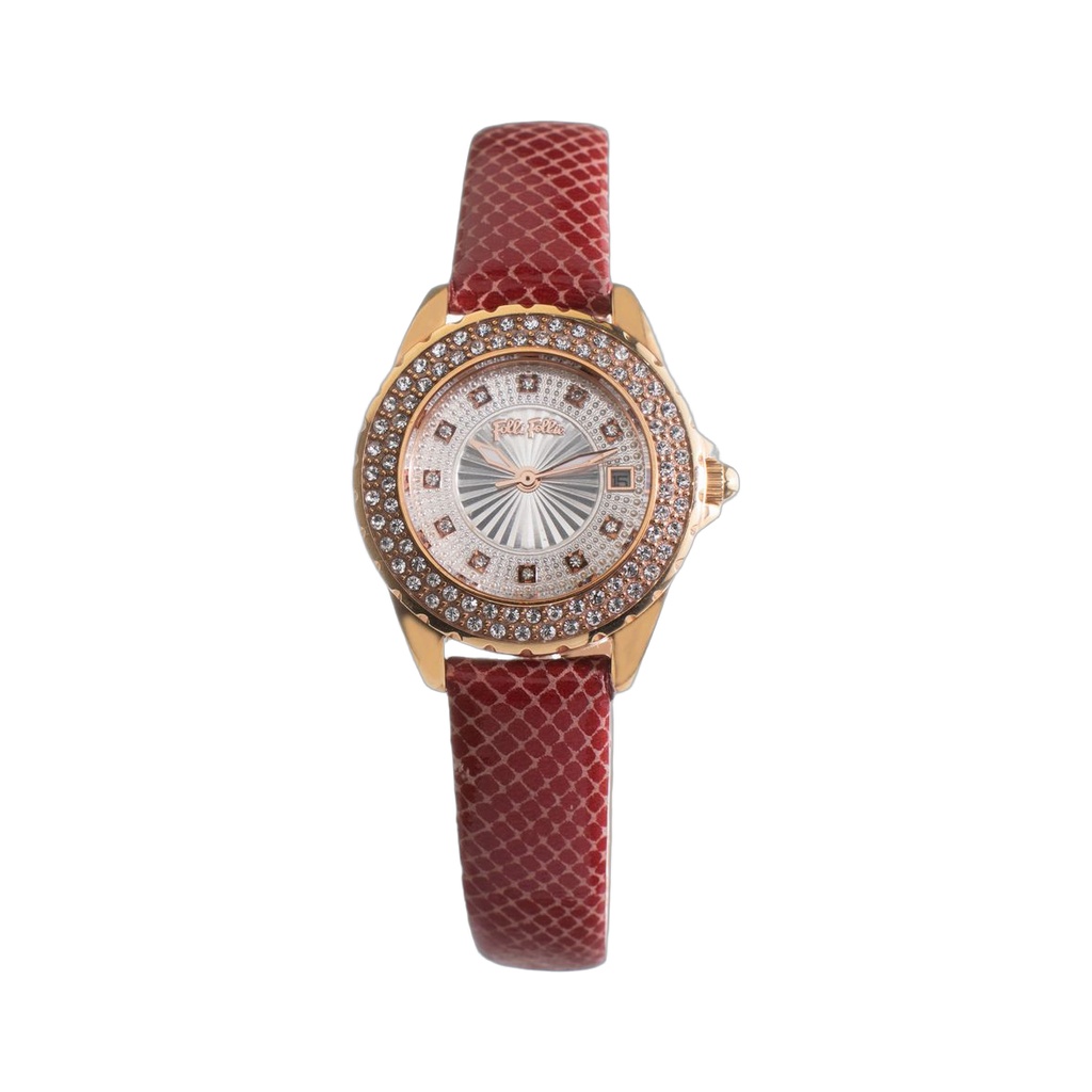 Red Leather Dress Watch