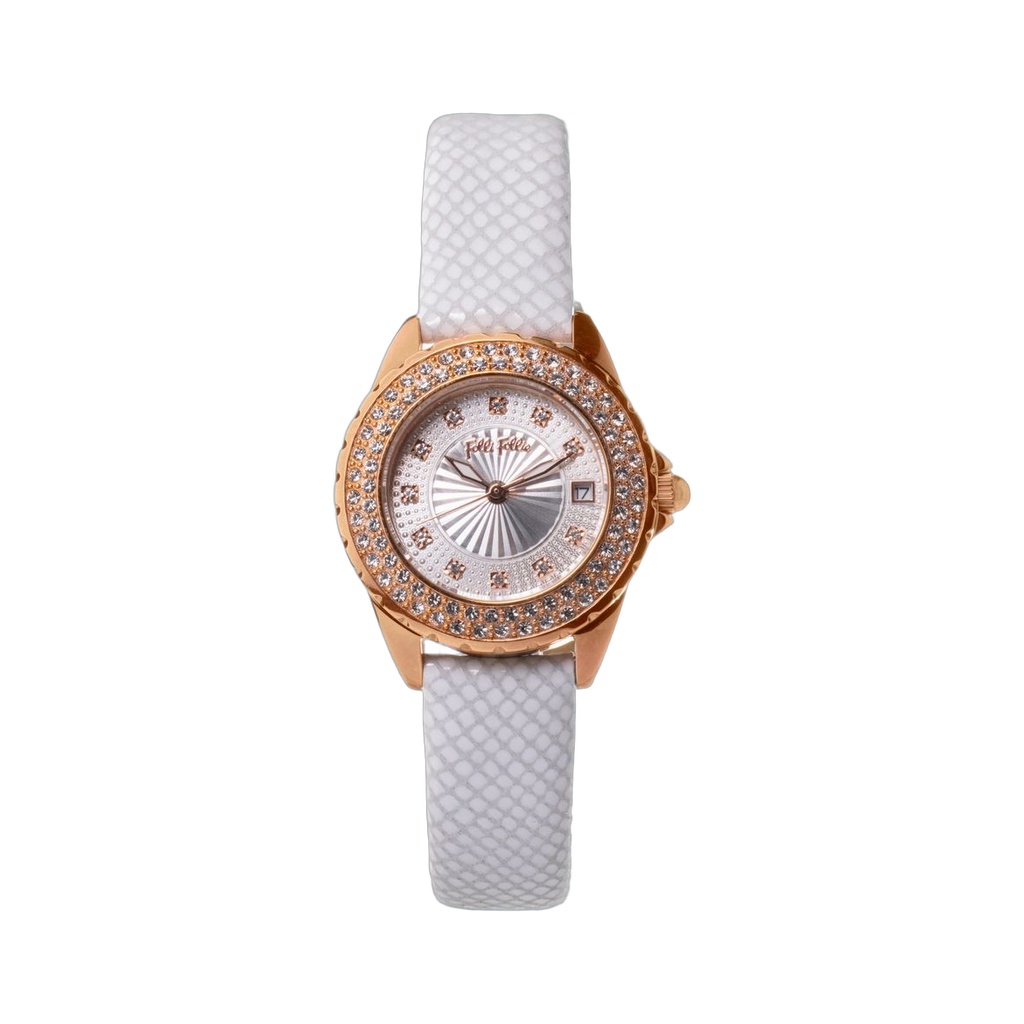 White Leather Dress Watch