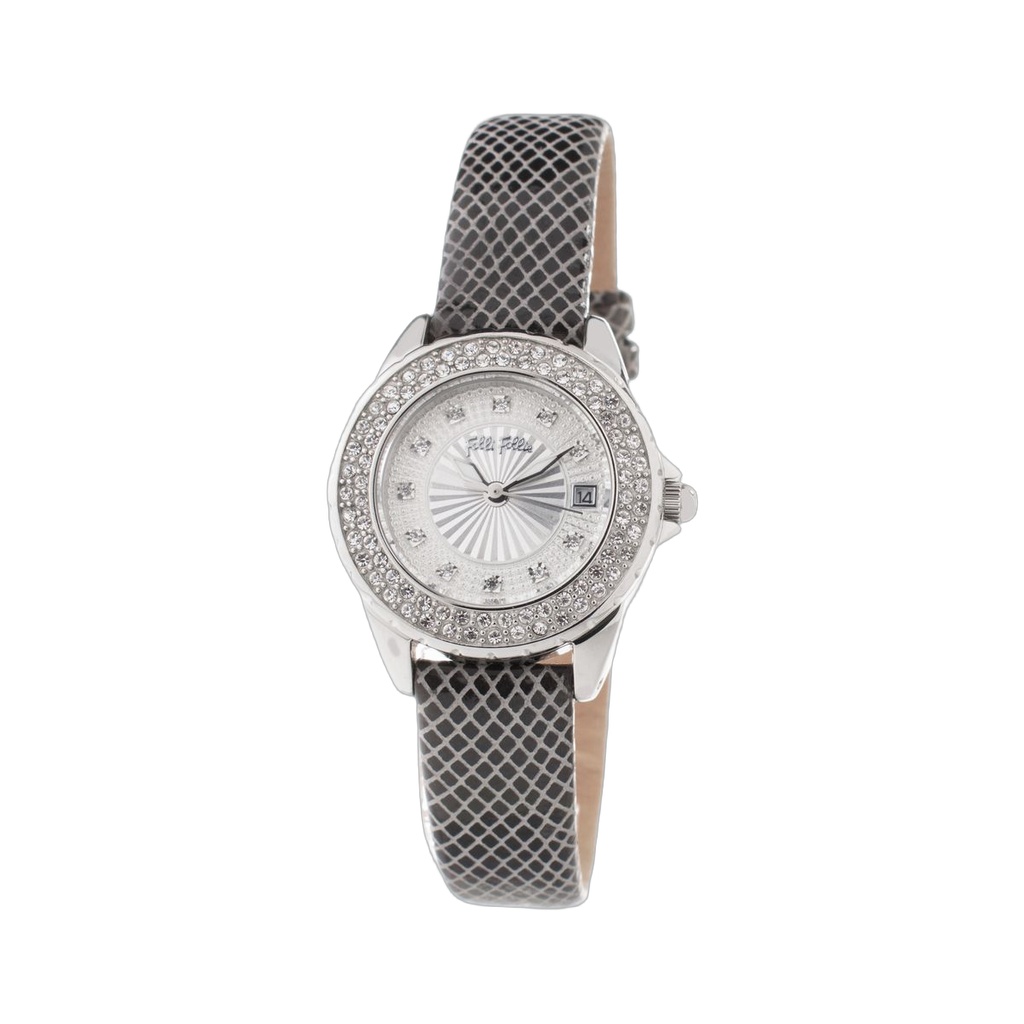 Gray Leather Dress Watch