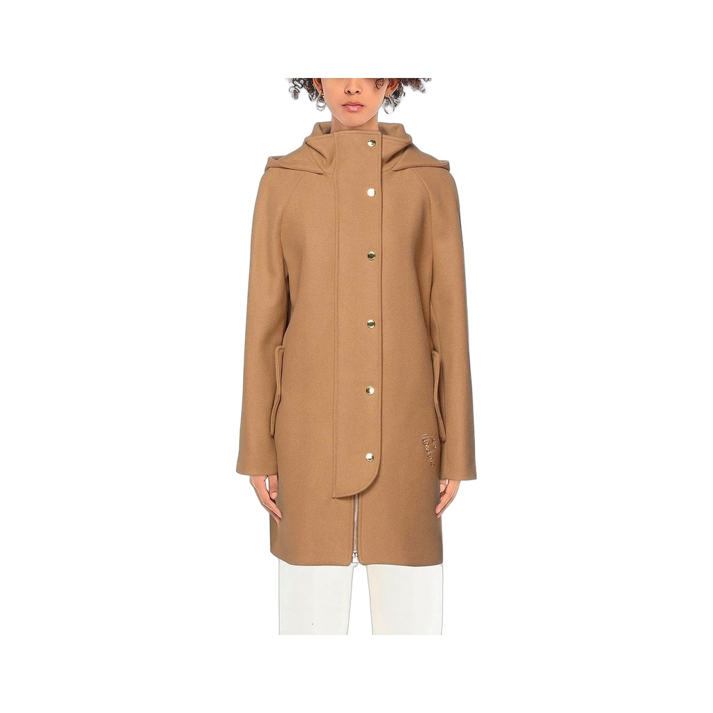 Brown Wool Women Coat