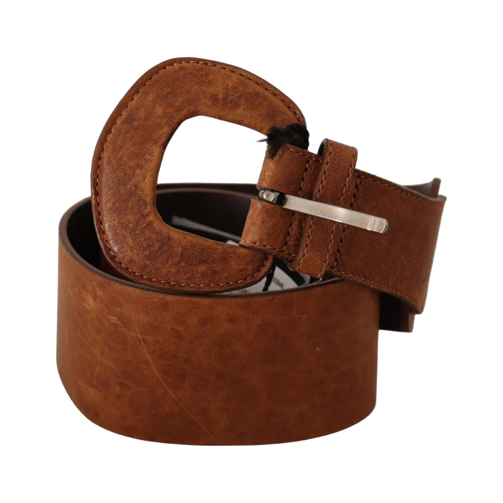 Brown Leather Fashion Waist Buckle Belt