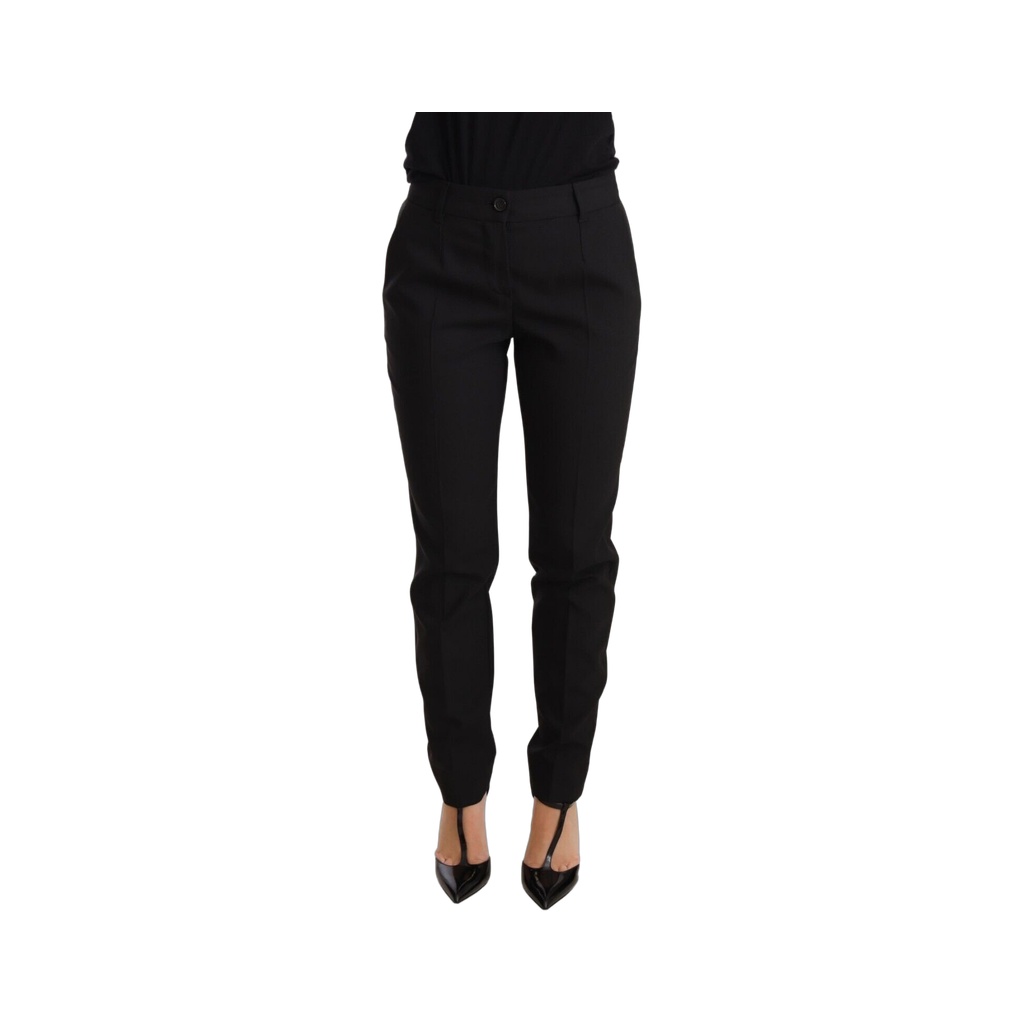 Elegant Tapered Virgin Wool Trousers