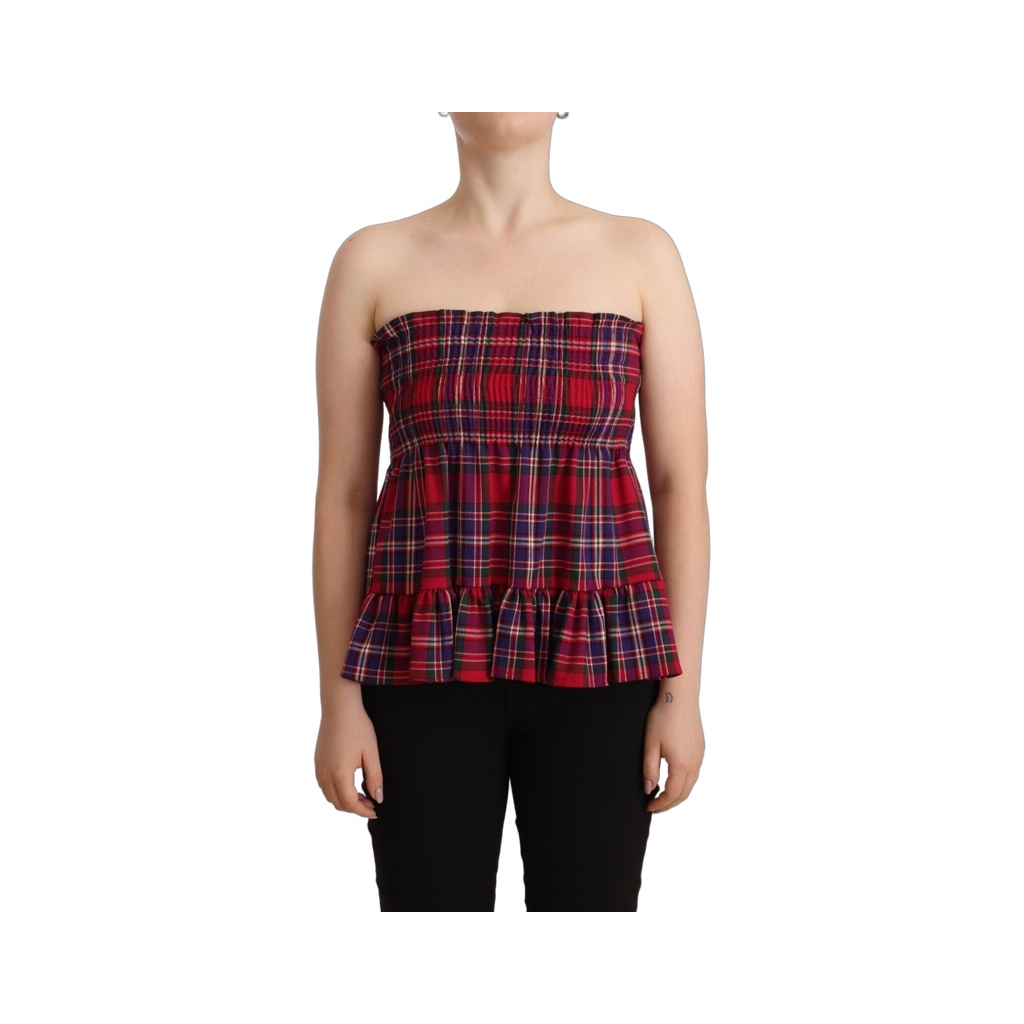 Multicolor Chekered Sleevelesss Tank Top