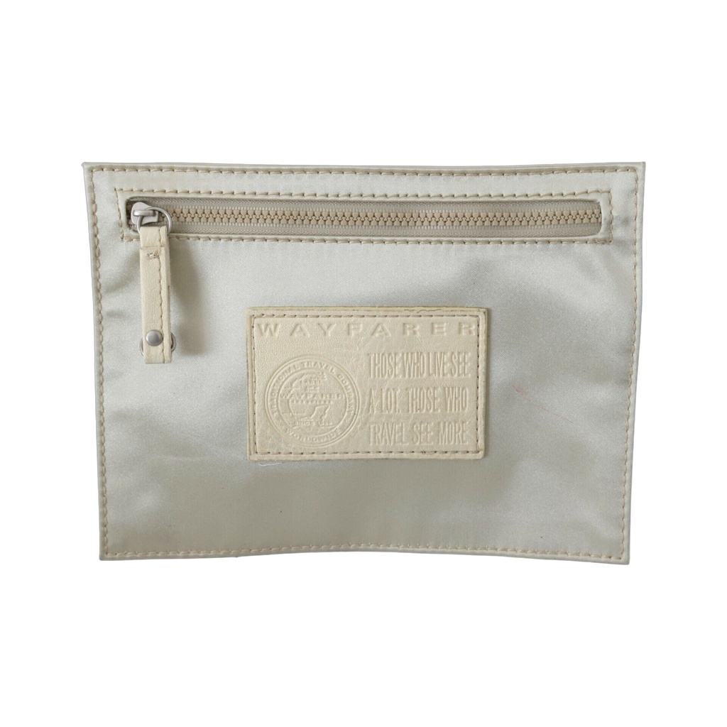 White Zippered Coin Holder Wallet