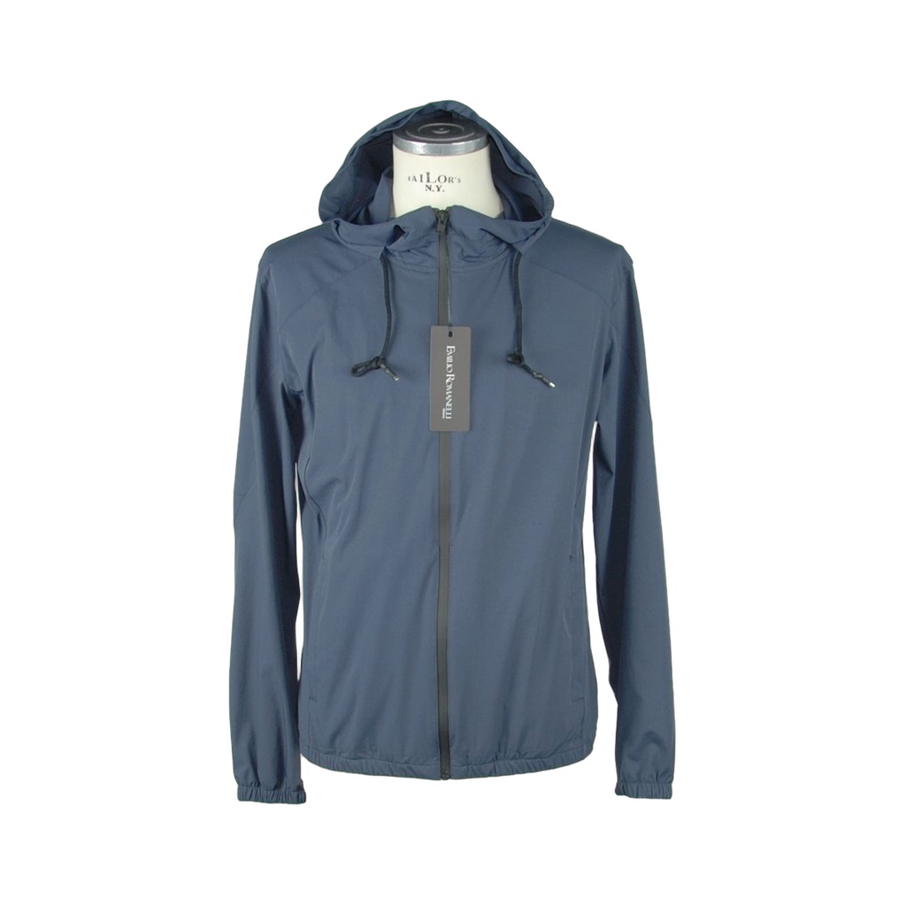 Blue Synthetic Men Jacket