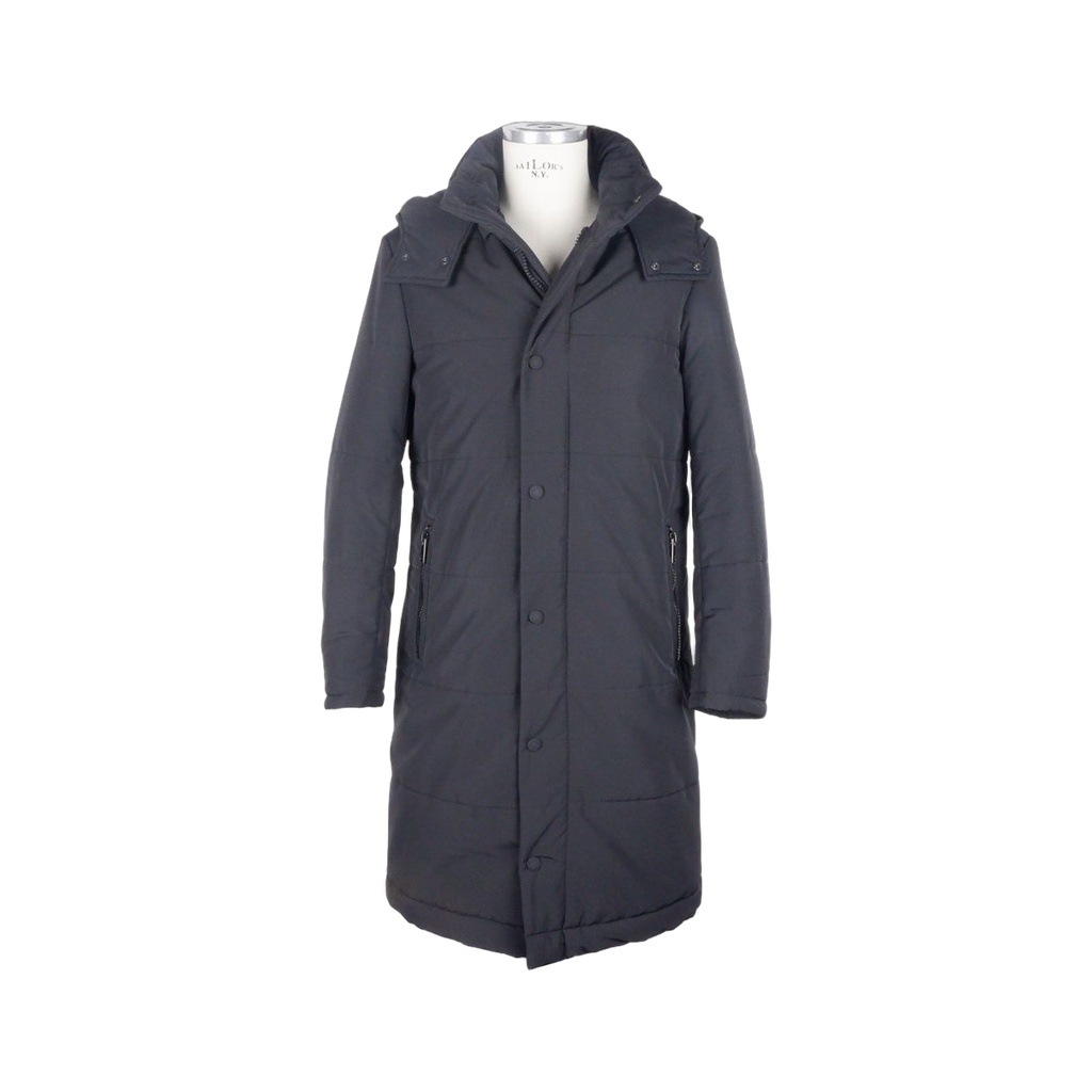 Black Wool Men's Raincoat