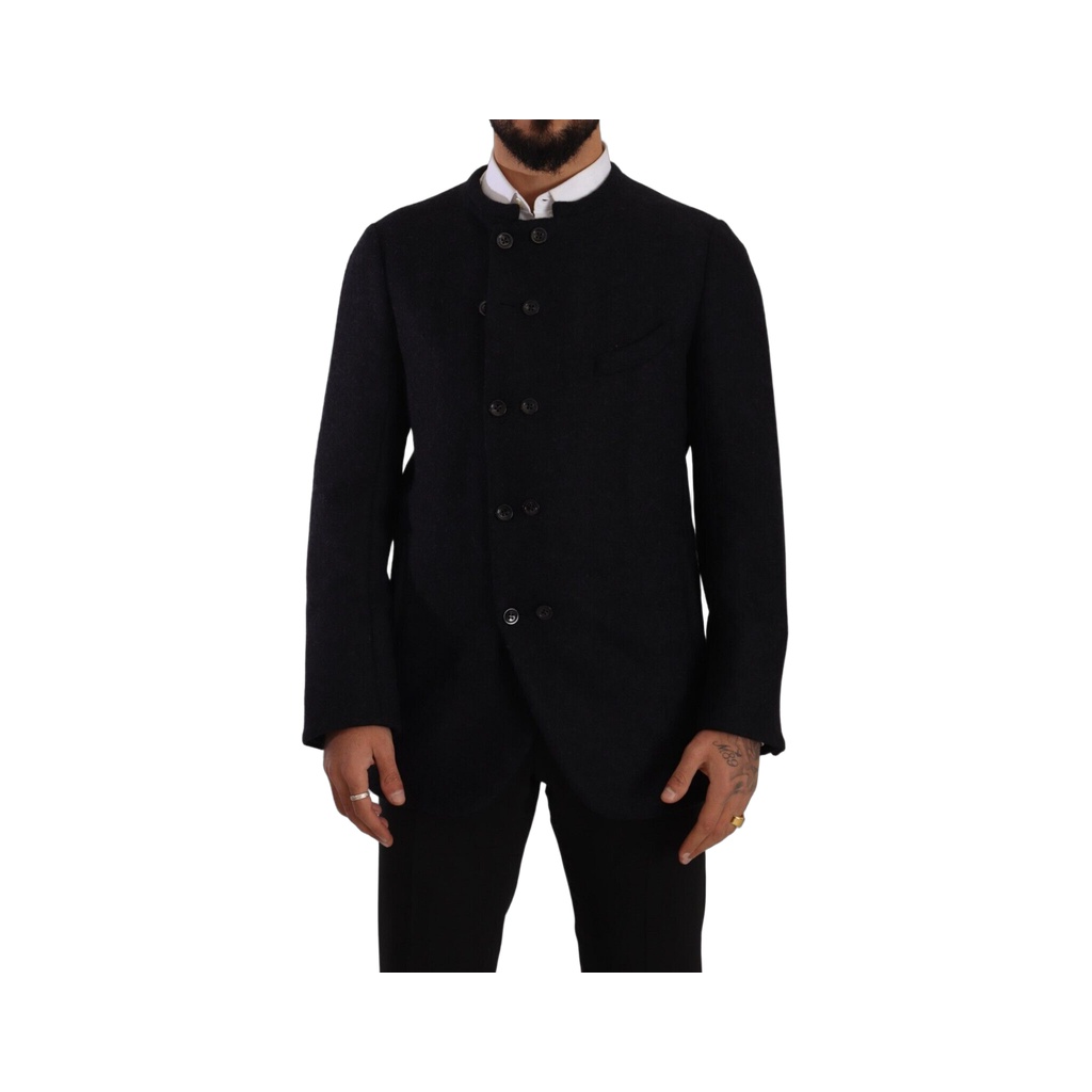 Elegant Dark Grey Alpaca Blend Jacket