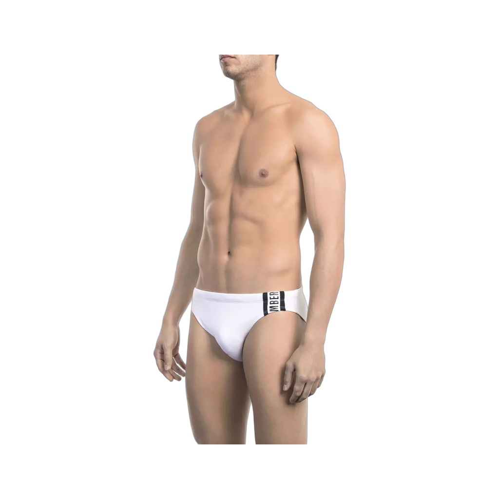 White Polyamide Men's Swimwear