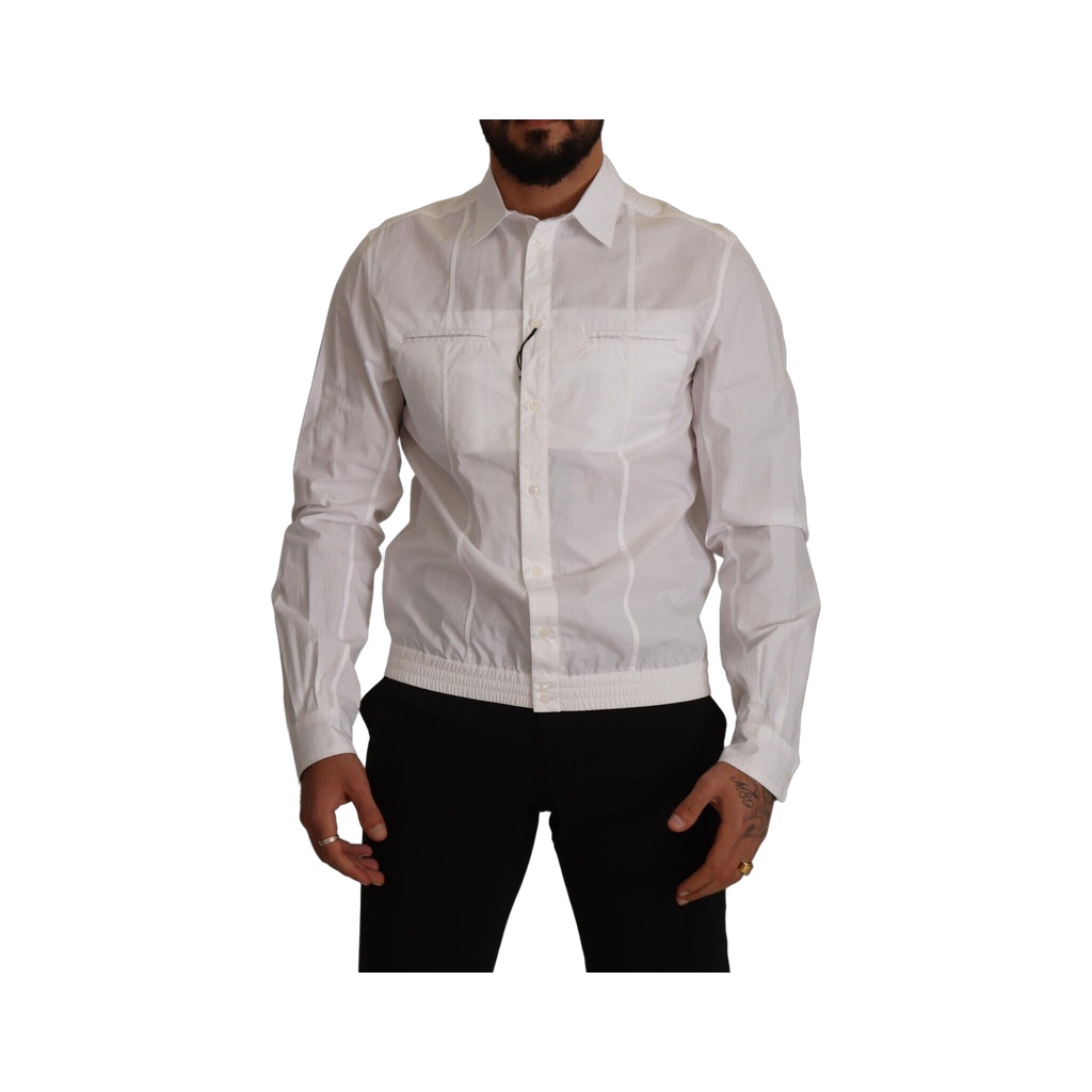 Elegant Italian White Cotton Shirt