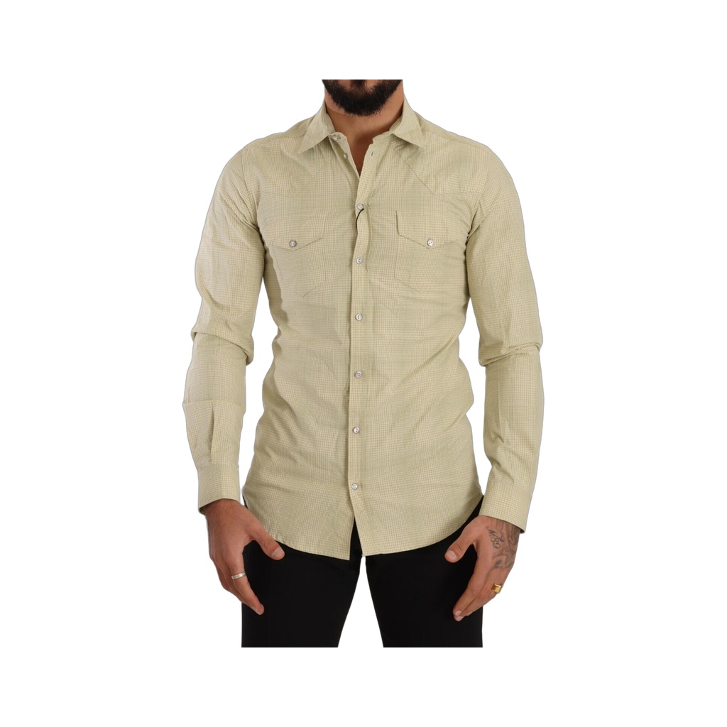 Elegant Sicilia Checkered Cotton Shirt