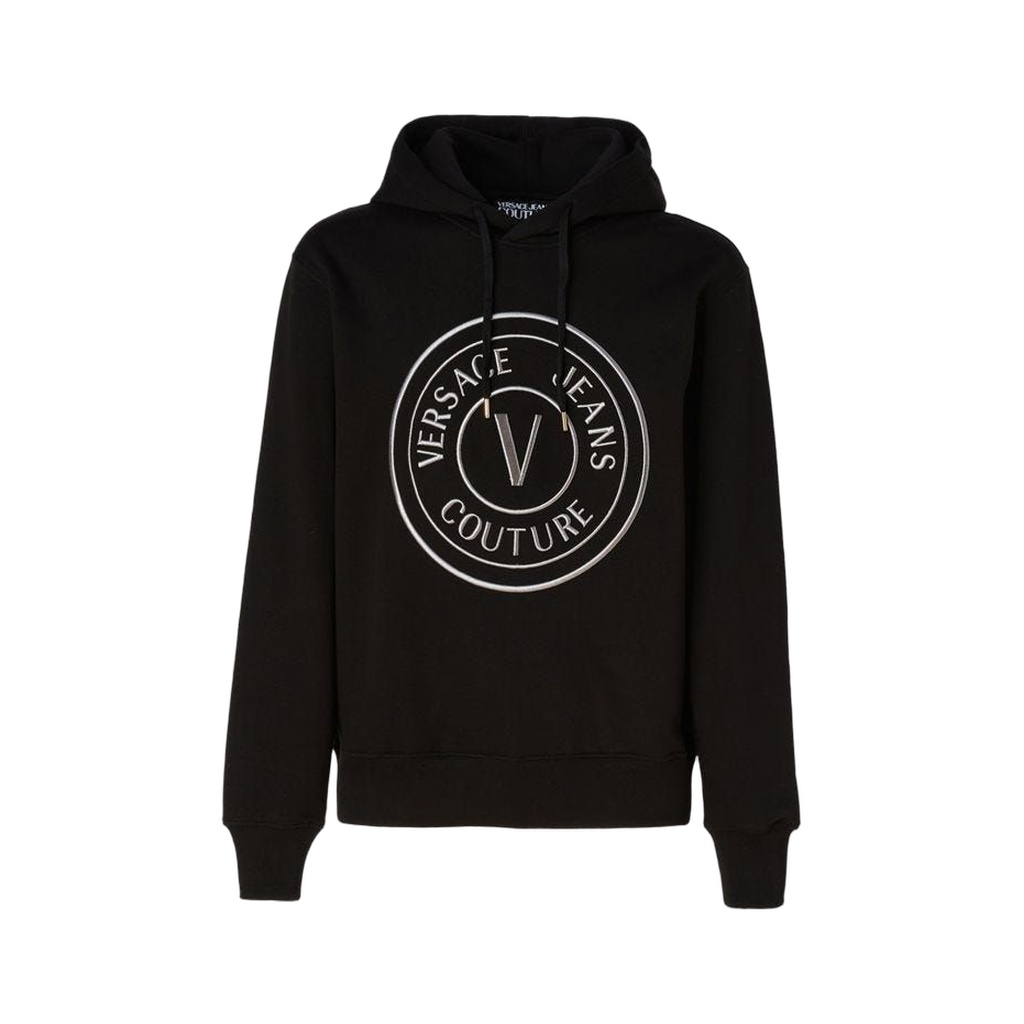 Stunning Hooded Black Cotton Sweatshirt