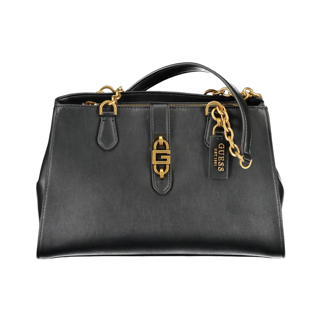 Black Polyethylene Women Handbag