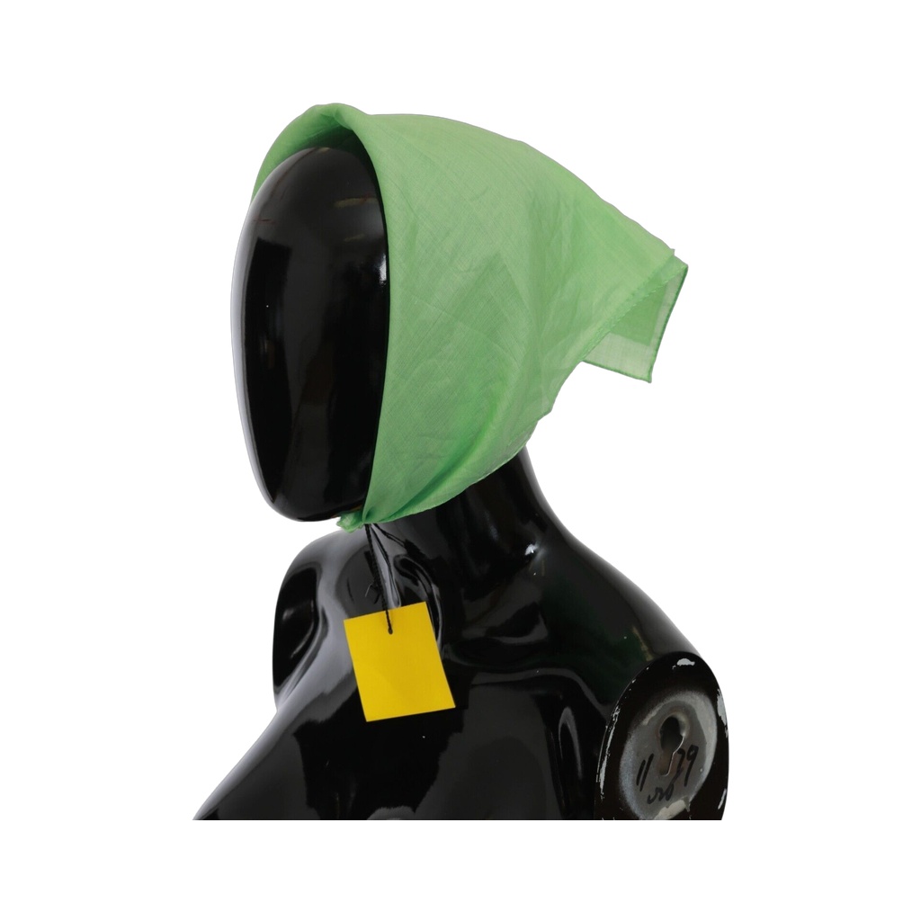 Apple Green Linen Square Foulard Head Wrap Scarf