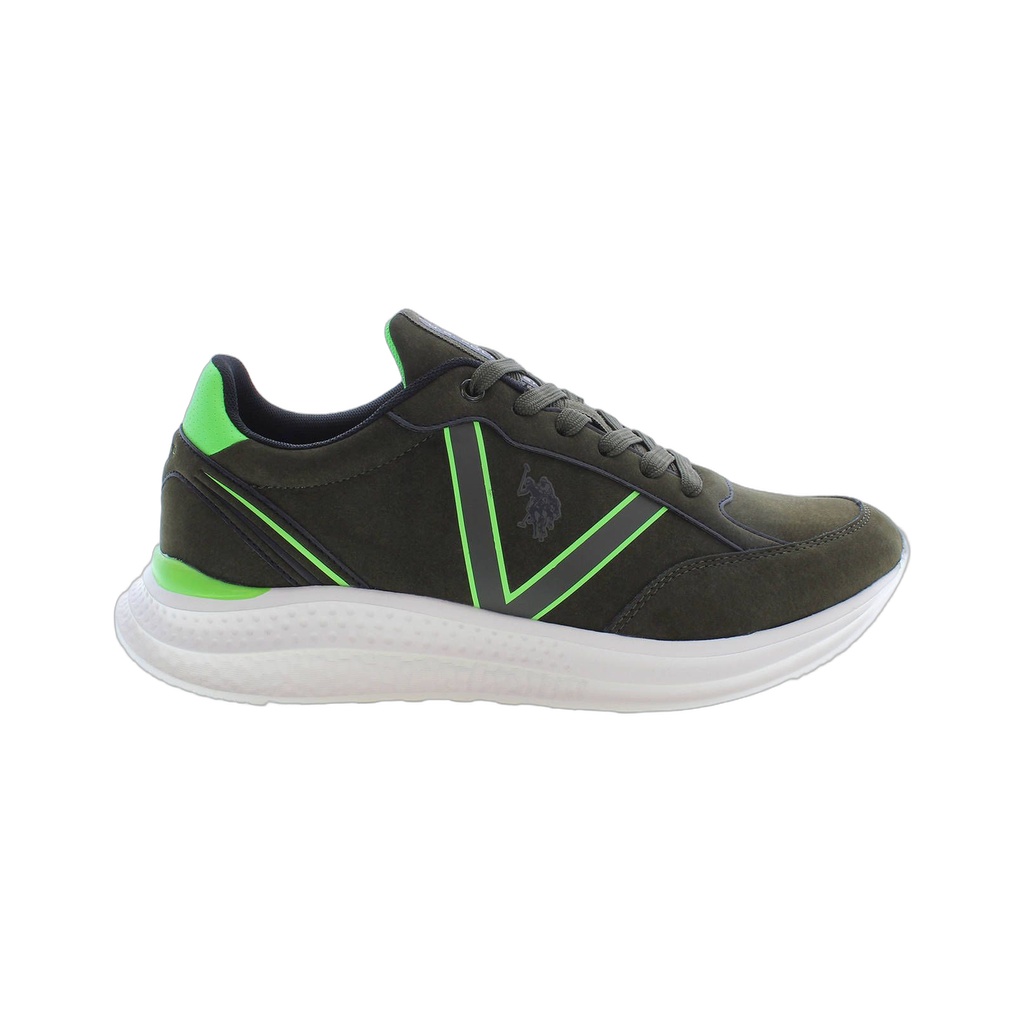 Green Polyester Men Sneaker