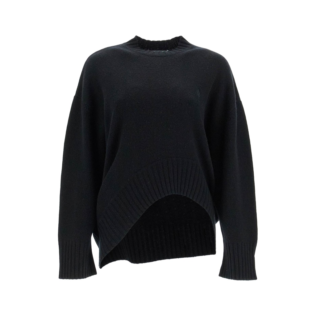 asymmetric wool and cashmere pullover