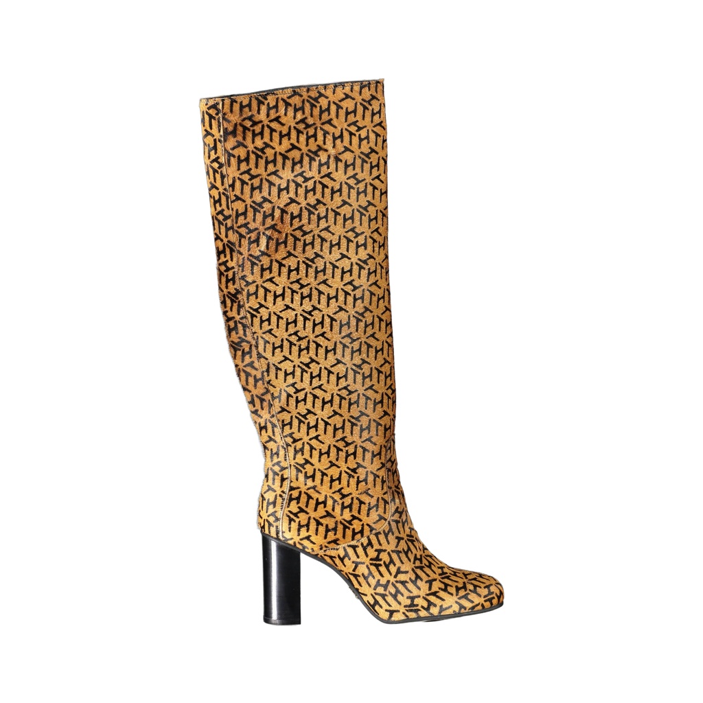 Beige Leather Women Boot