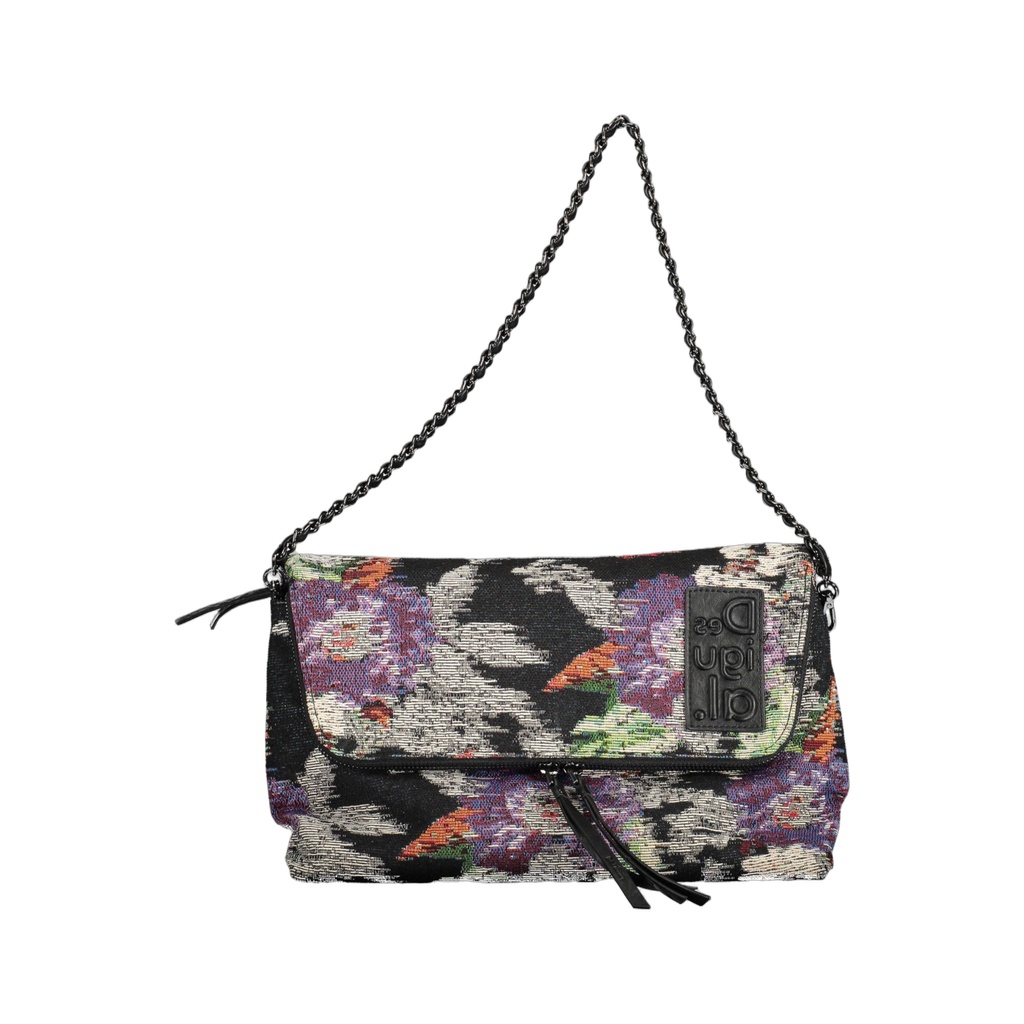 Black Polyester Women Handbag