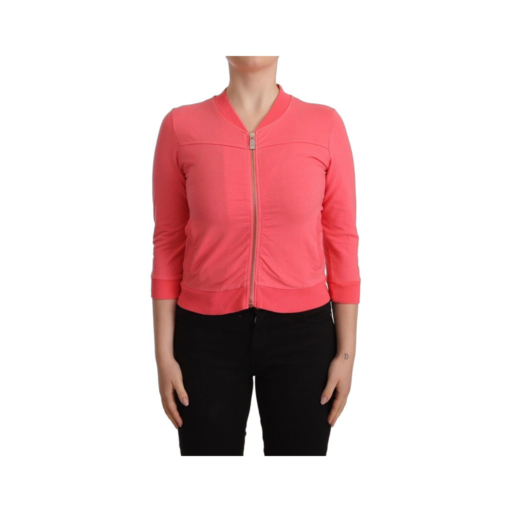 Elegant Pink Full Zip Sweater