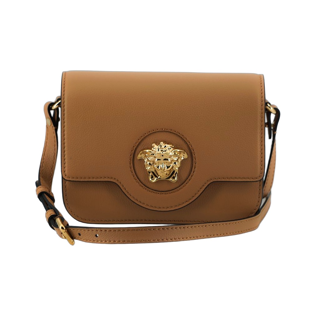 Elegant Calf Leather Shoulder Bag in Brown